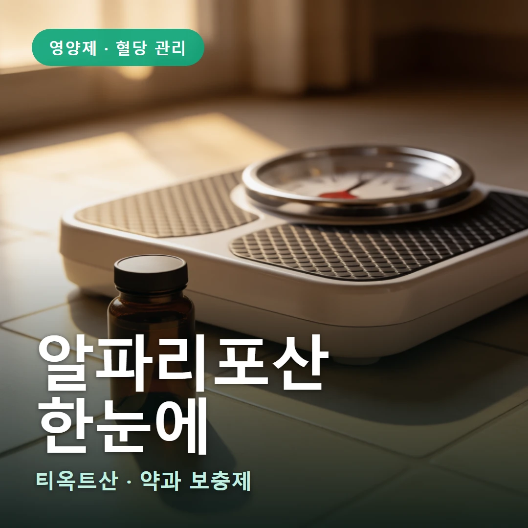 알파리포산 요약 표지 — 티옥트산 · 약과 보충제
