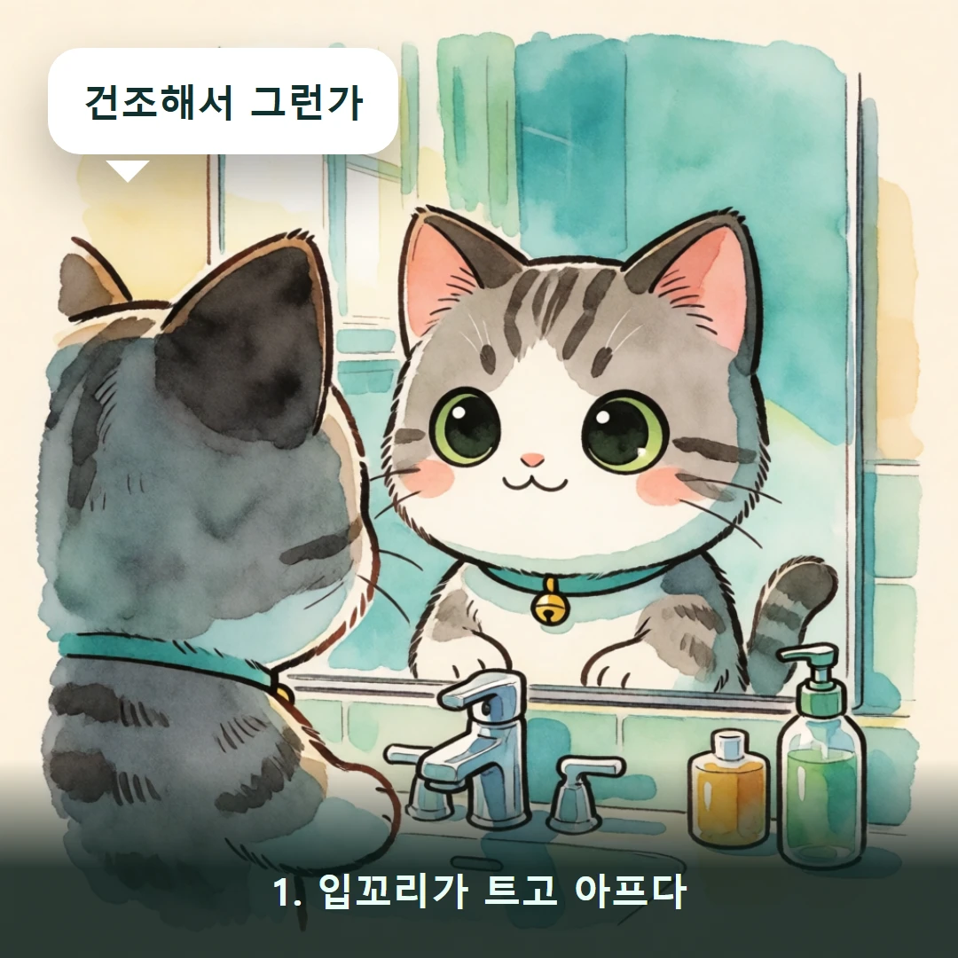 웹툰 1컷 — 1. 입꼬리가 트고 아프다 (건조해서 그런가)