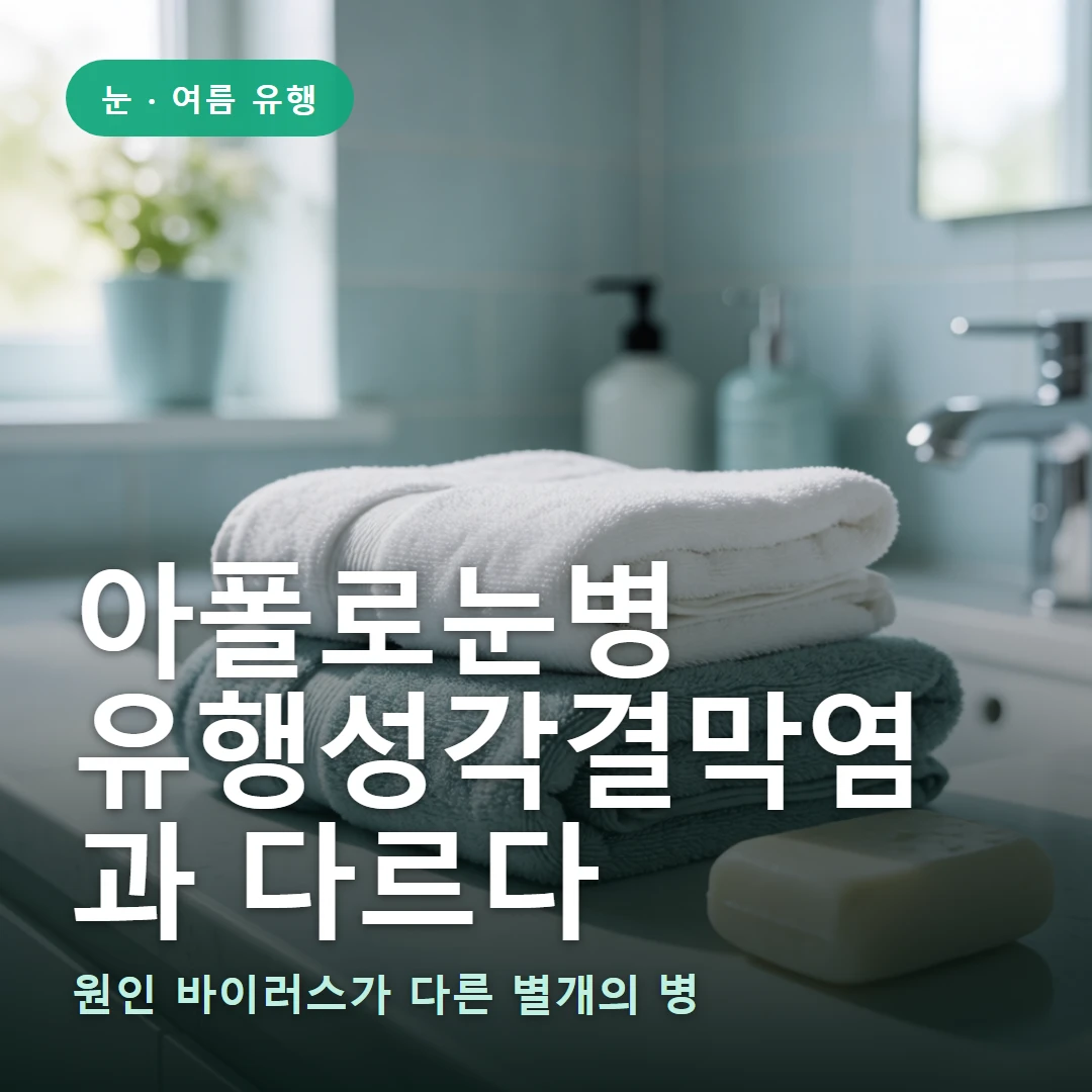 아폴로눈병 요약 표지 — 원인 바이러스가 다른 별개의 병