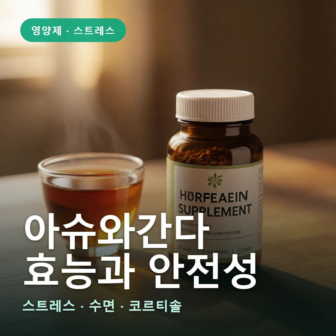 아슈와간다 요약 표지 — 스트레스 · 수면 · 코르티솔