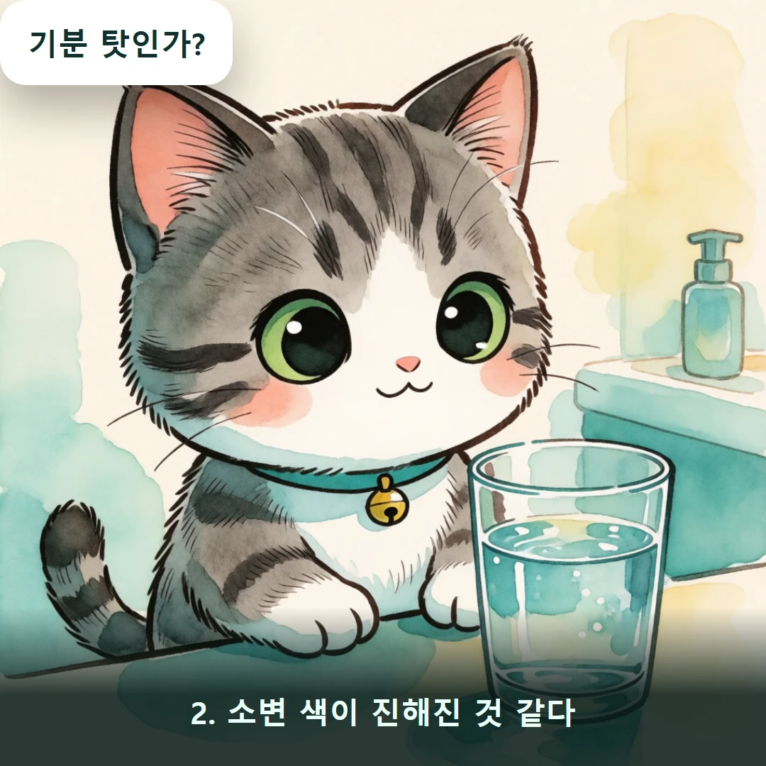 웹툰 2컷 — 2. 소변 색이 진해진 것 같다 (기분 탓인가?)