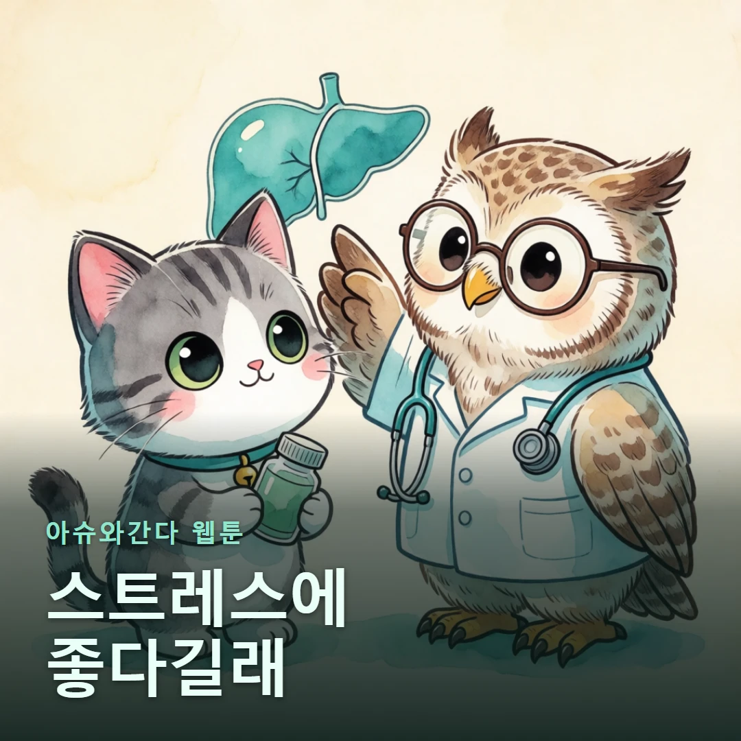 아슈와간다 웹툰 표지 — 스트레스에 좋다길래
