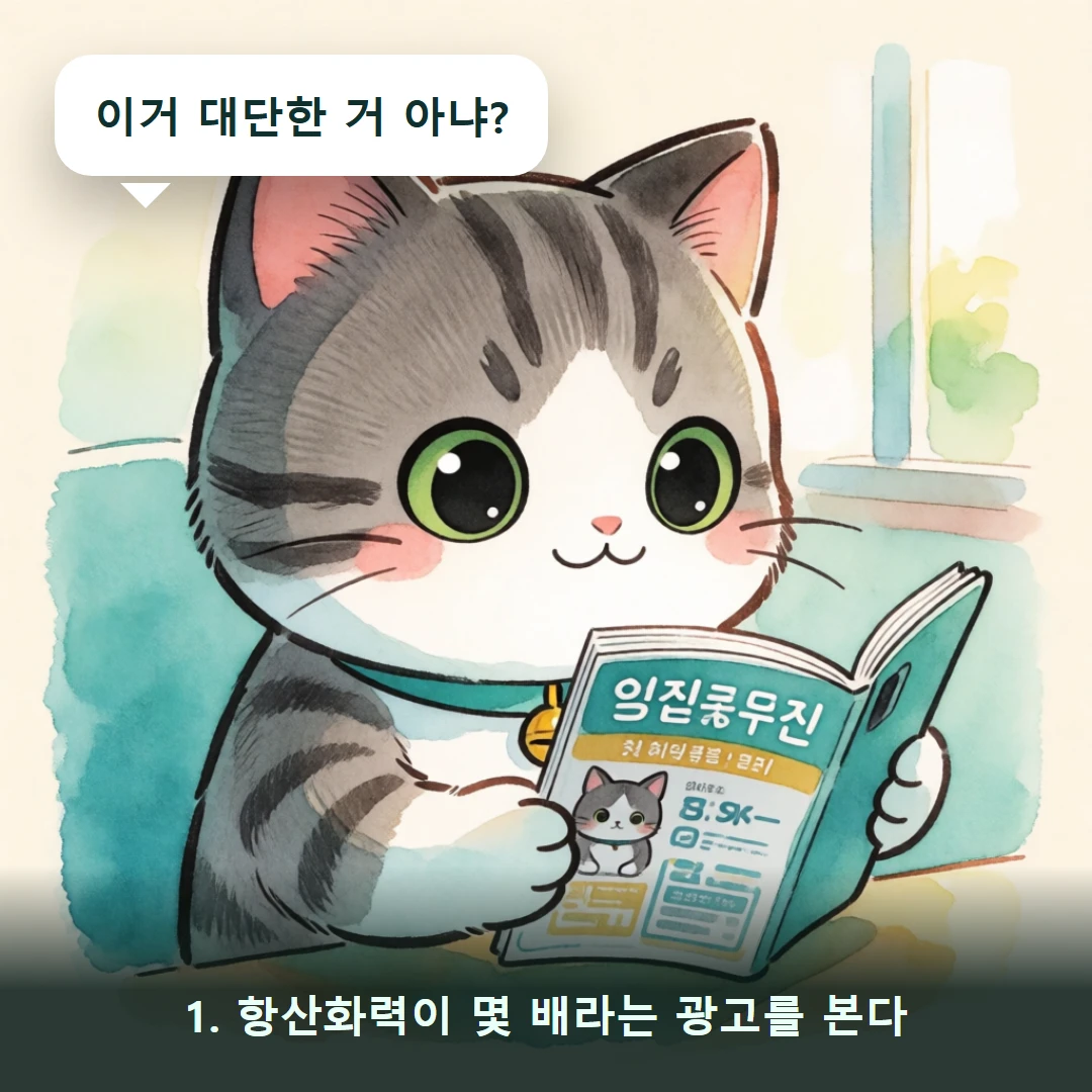 웹툰 1컷 — 1. 항산화력이 몇 배라는 광고를 본다 (이거 대단한 거 아냐?)