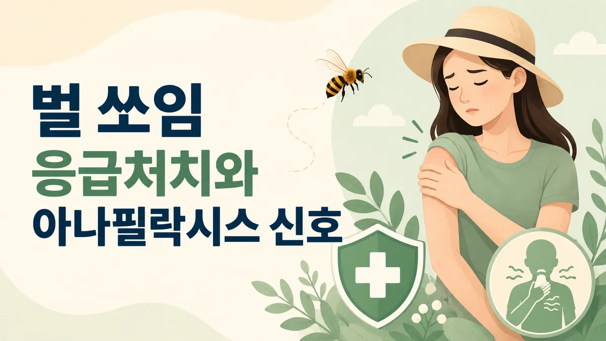 벌 쏘임 응급처치와 아나필락시스 신호