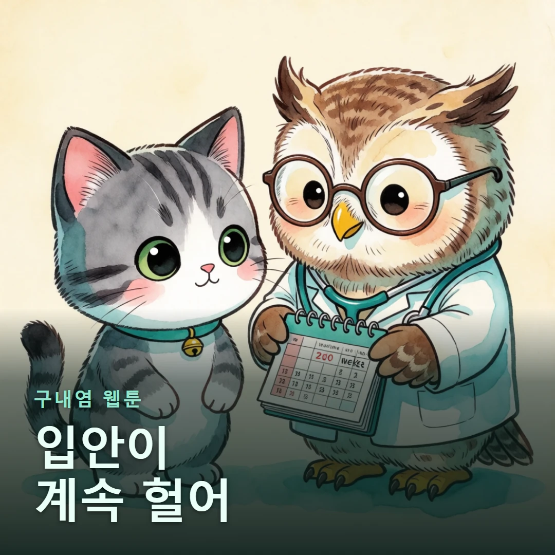 구내염 웹툰 표지 — 입안이 계속 헐어