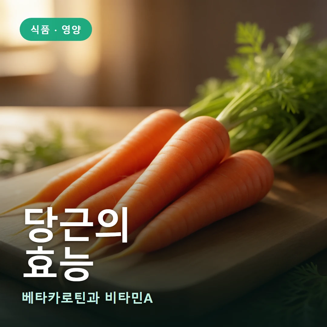 당근의 효능 요약 표지 — 베타카로틴과 비타민A