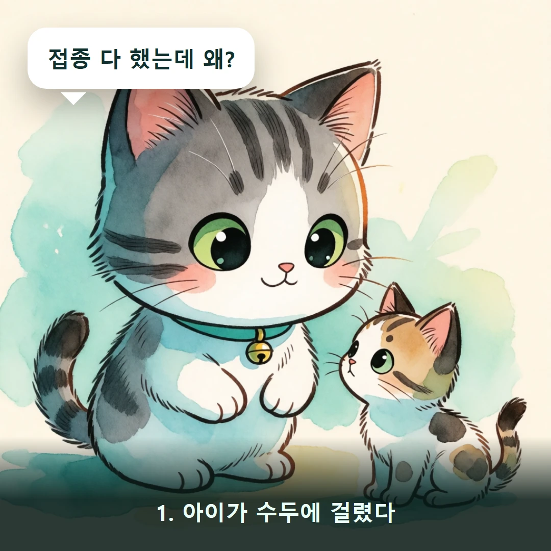 웹툰 1컷 — 1. 아이가 수두에 걸렸다 (접종 다 했는데 왜?)