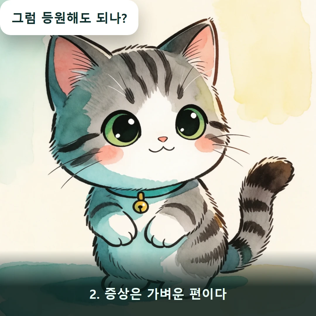 웹툰 2컷 — 2. 증상은 가벼운 편이다 (그럼 등원해도 되나?)
