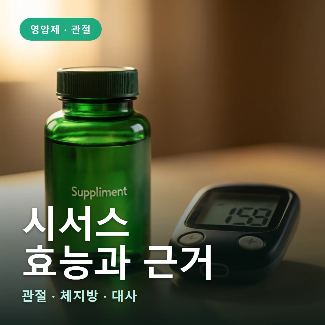 시서스 요약 표지 — 관절 · 체지방 · 대사
