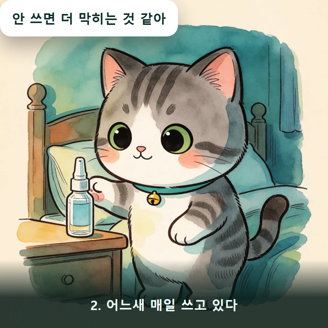 웹툰 2컷 — 2. 어느새 매일 쓰고 있다 (안 쓰면 더 막히는 것 같아)
