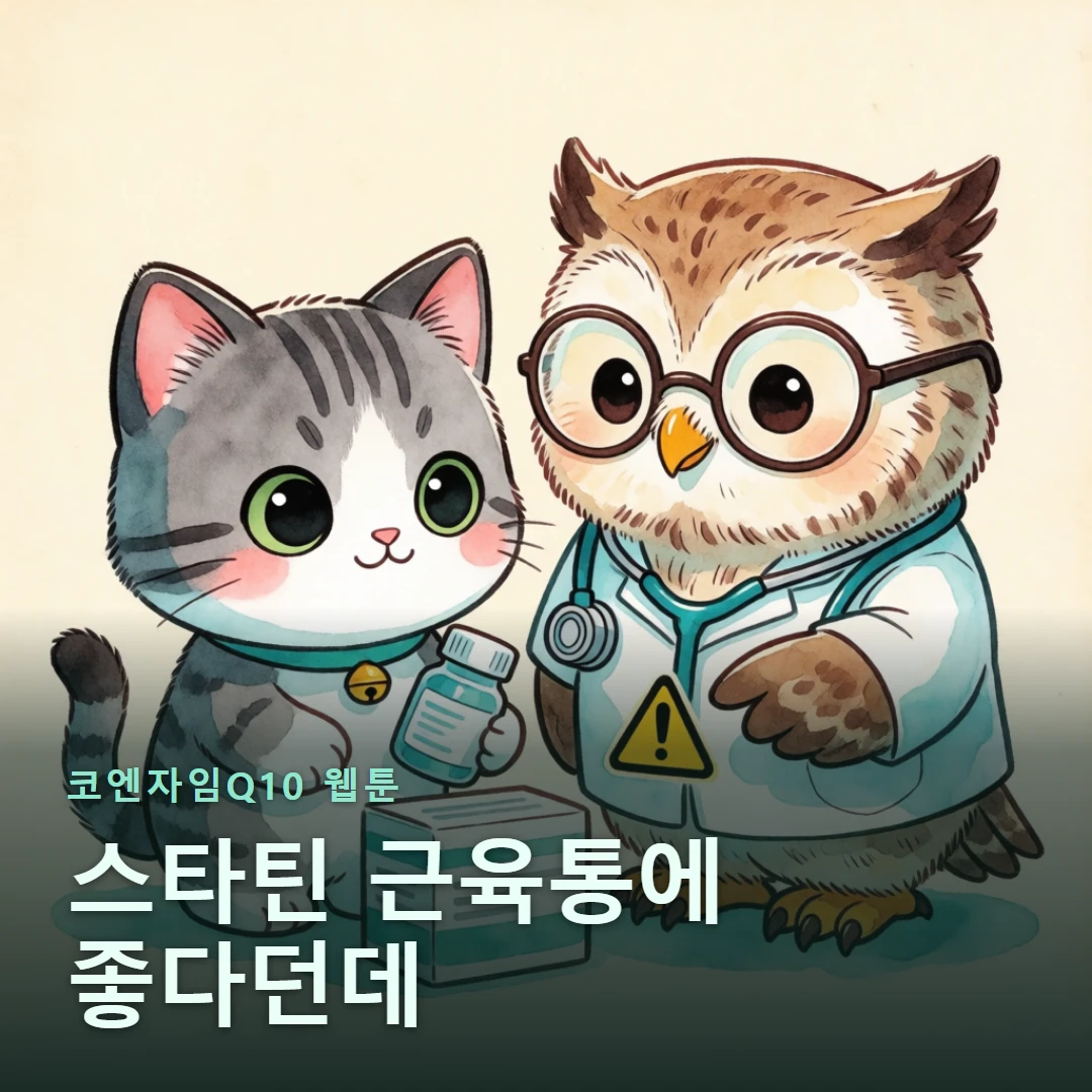 코엔자임Q10 웹툰 표지 — 스타틴 근육통에 좋다던데