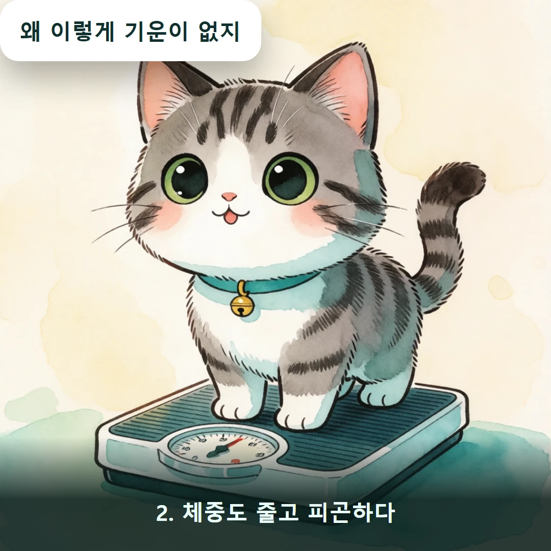 웹툰 2컷 — 2. 체중도 줄고 피곤하다 (왜 이렇게 기운이 없지)