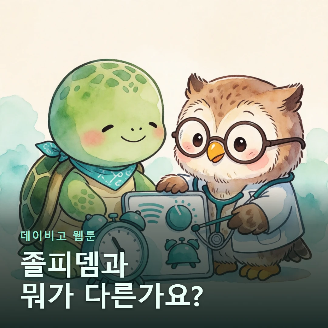 데이비고 웹툰 표지 — 졸피뎀과 뭐가 다른가요?