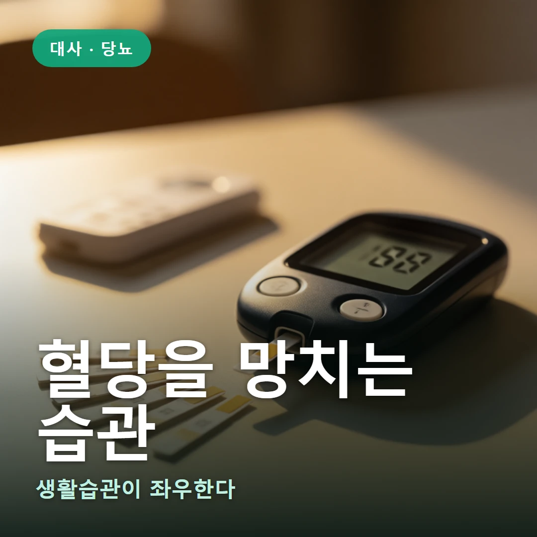 혈당을 망치는 습관 요약 표지 — 생활습관이 좌우한다