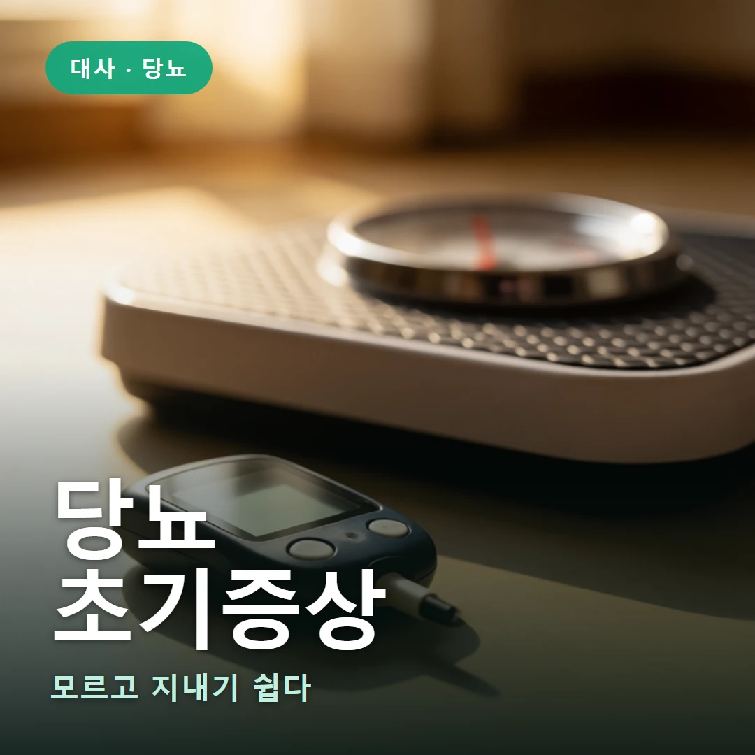 당뇨 초기증상 요약 표지 — 모르고 지내기 쉽다