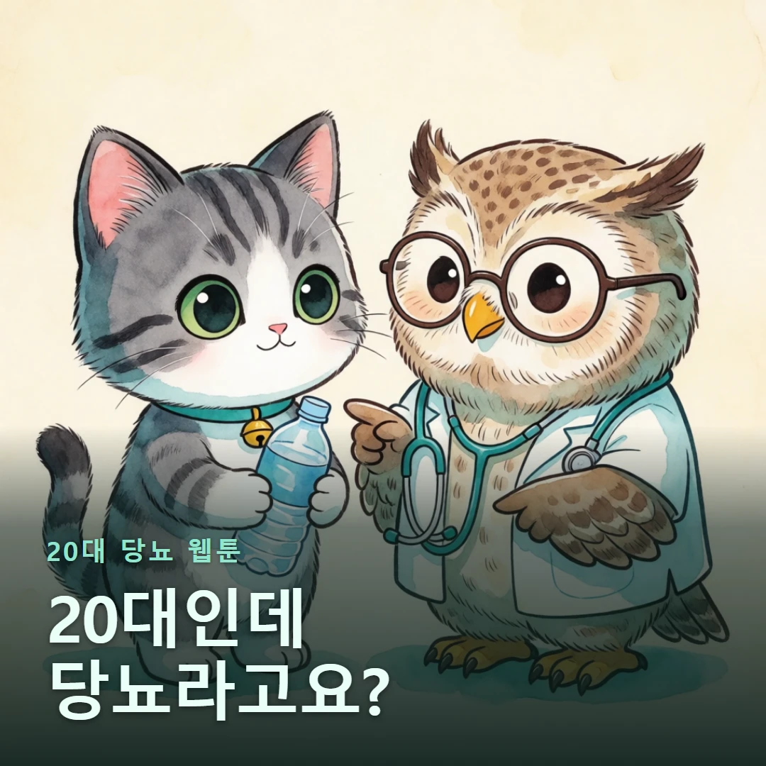 20대 당뇨 웹툰 표지 — 20대인데 당뇨라고요?
