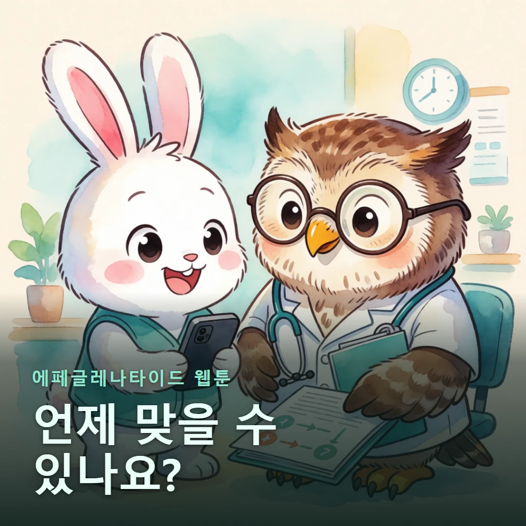 에페글레나타이드 웹툰 표지 — 언제 맞을 수 있나요?