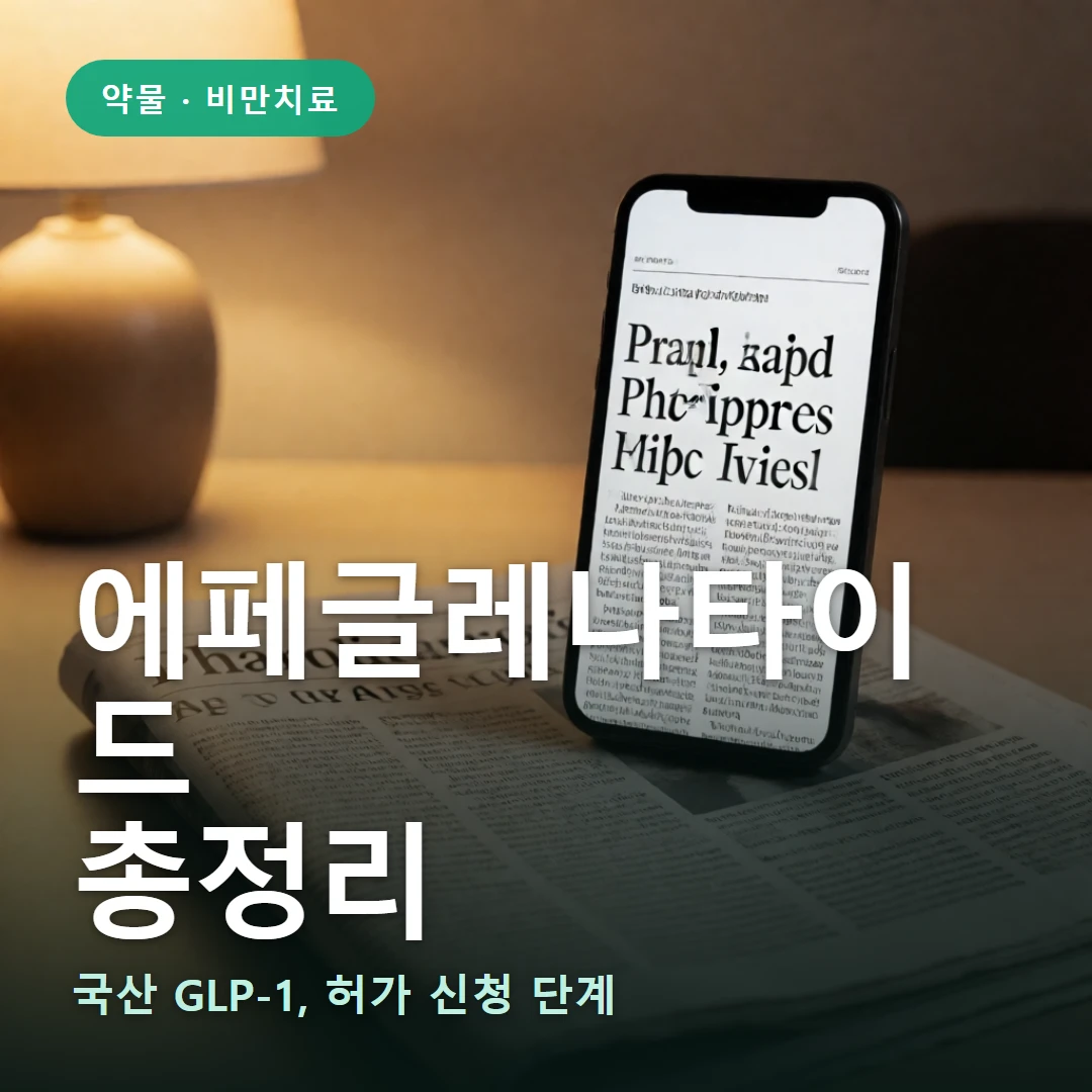 에페글레나타이드 요약 표지 — 국산 GLP-1, 허가 신청 단계