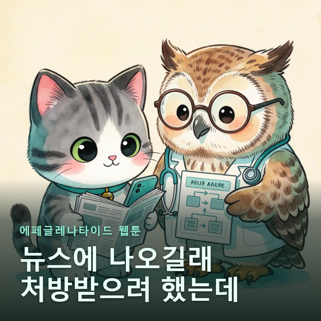에페글레나타이드 웹툰 표지 — 뉴스에 나오길래 처방받으려 했는데