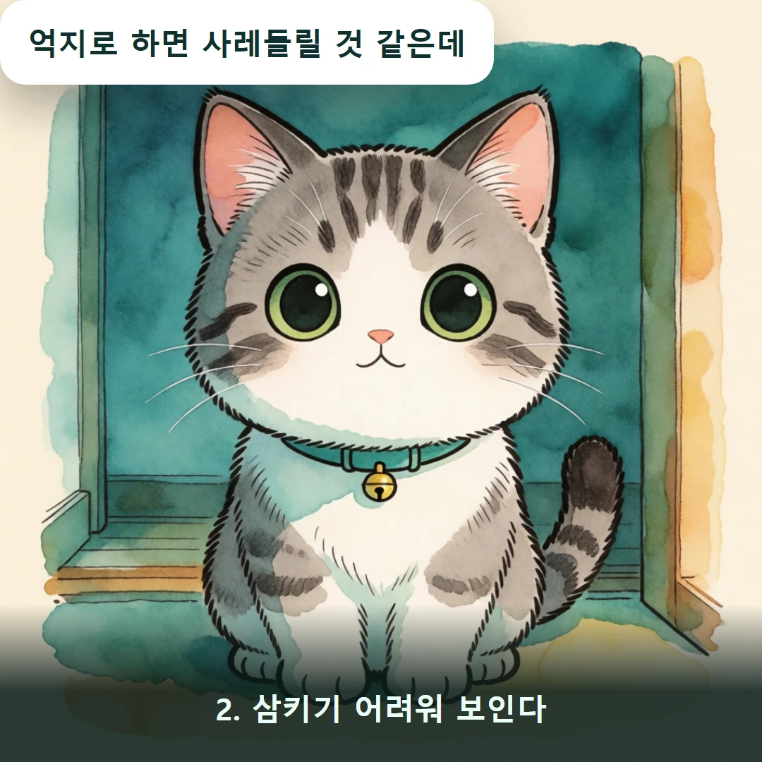 웹툰 2컷 — 2. 삼키기 어려워 보인다 (억지로 하면 사레들릴 것 같은데)