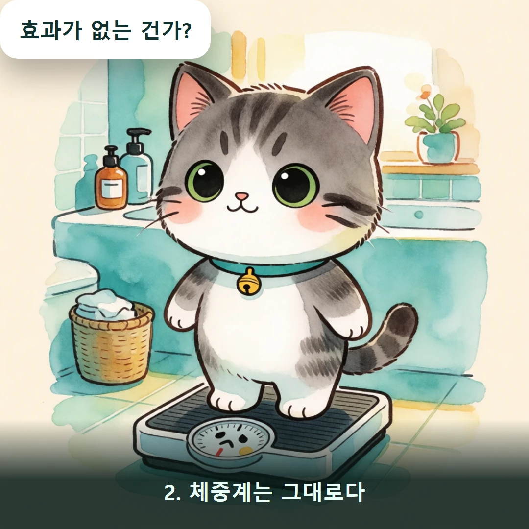 웹툰 2컷 — 2. 체중계는 그대로다 (효과가 없는 건가?)