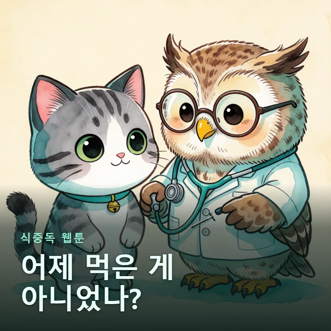 식중독 웹툰 표지 — 어제 먹은 게 아니었나?