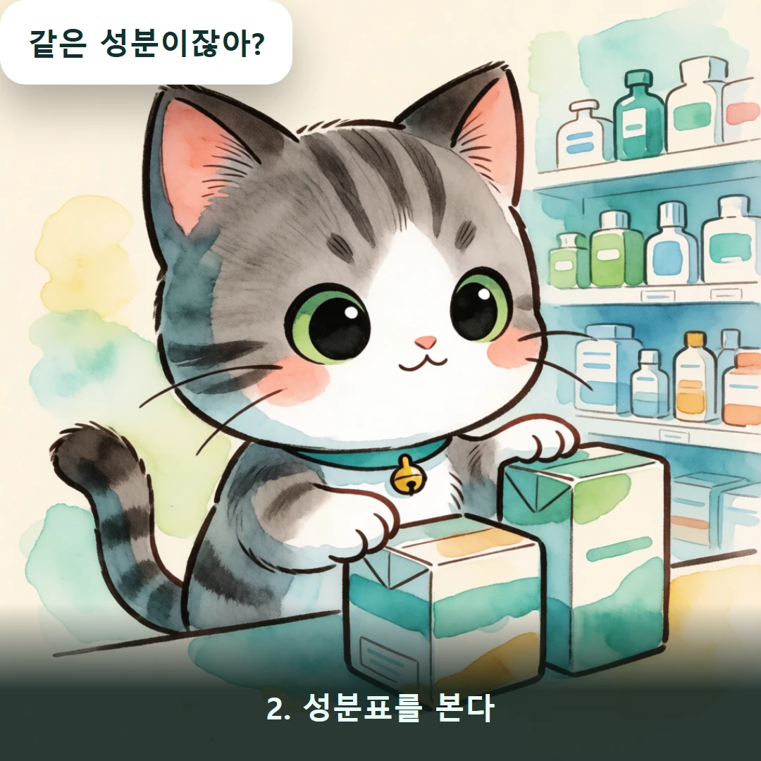 웹툰 2컷 — 2. 성분표를 본다 (같은 성분이잖아?)