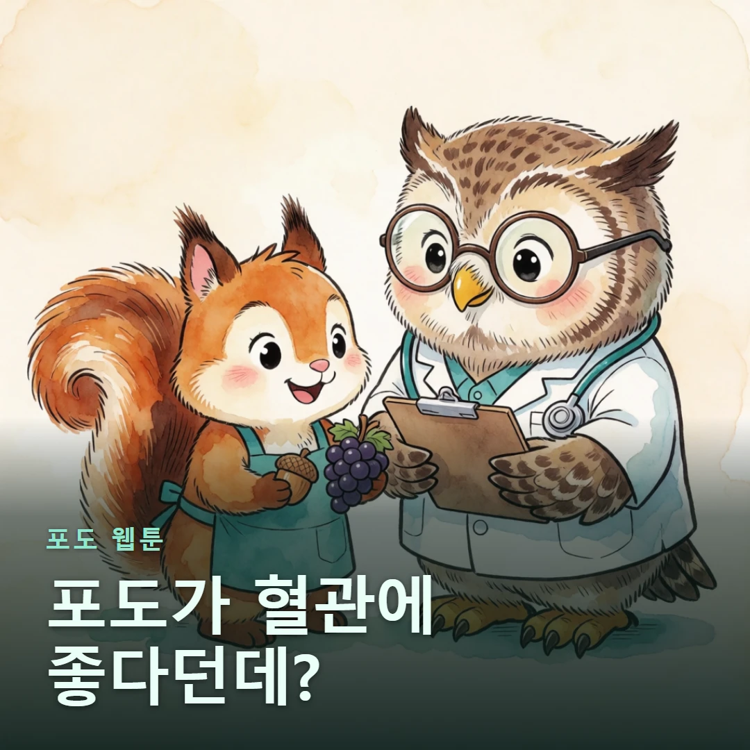 포도 웹툰 표지 — 포도가 혈관에 좋다던데?