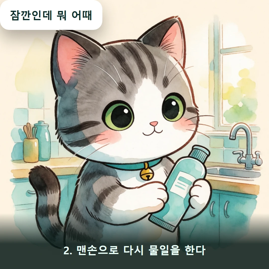 웹툰 2컷 — 2. 맨손으로 다시 물일을 한다 (잠깐인데 뭐 어때)