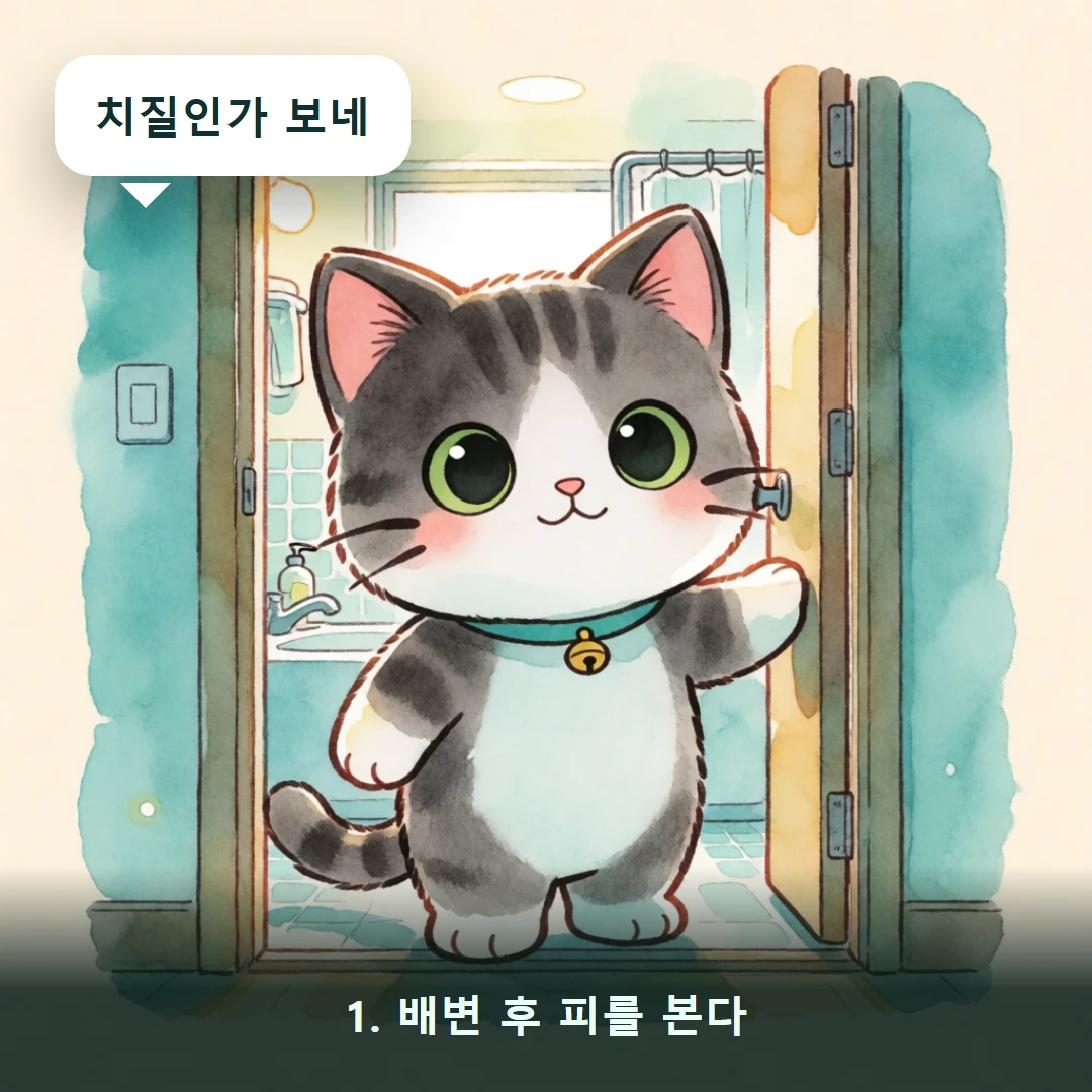 웹툰 1컷 — 1. 배변 후 피를 본다 (치질인가 보네)