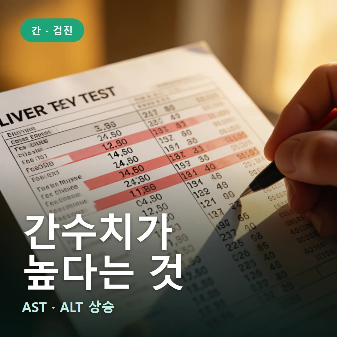 간수치 상승 요약 표지 — AST · ALT 상승