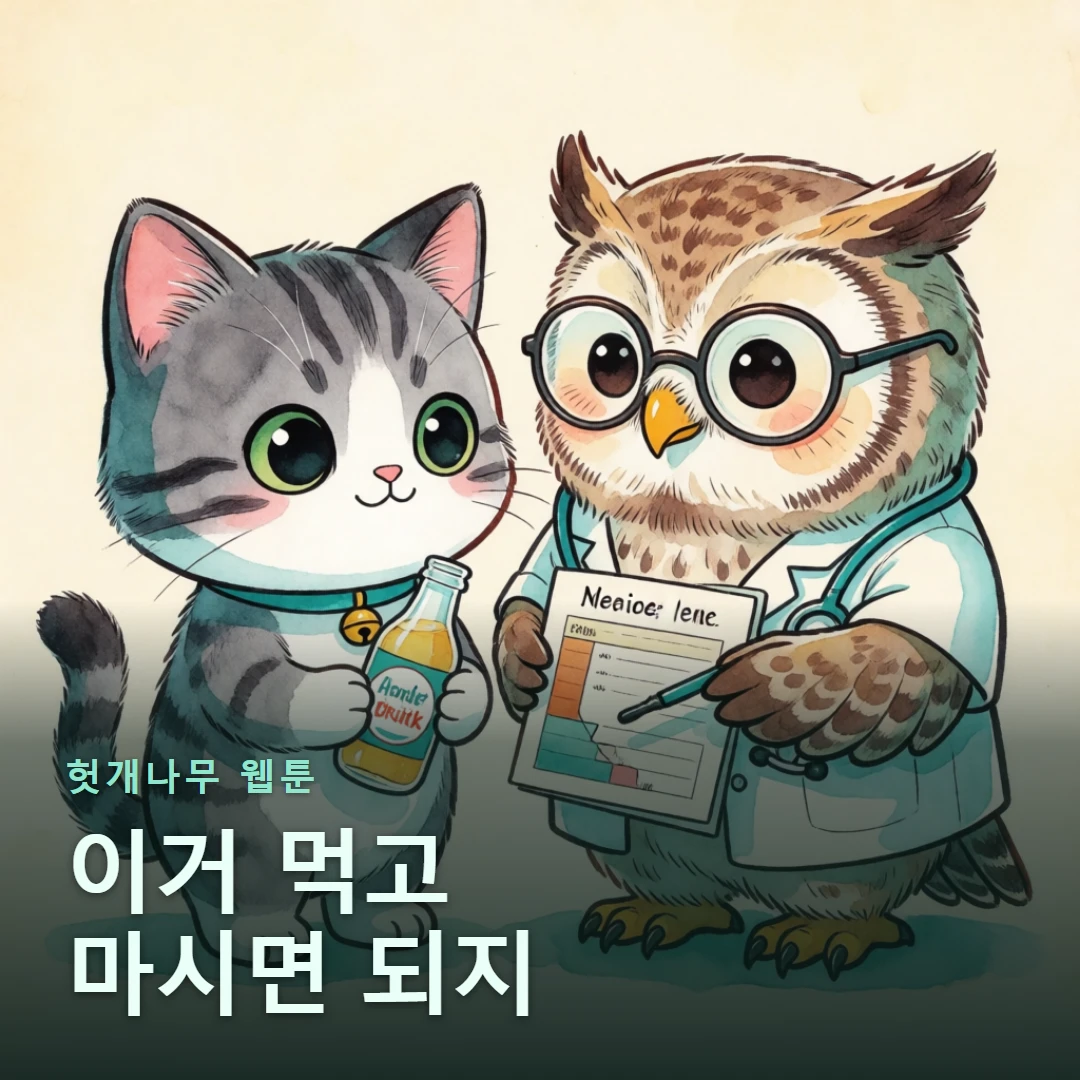 헛개나무 웹툰 표지 — 이거 먹고 마시면 되지