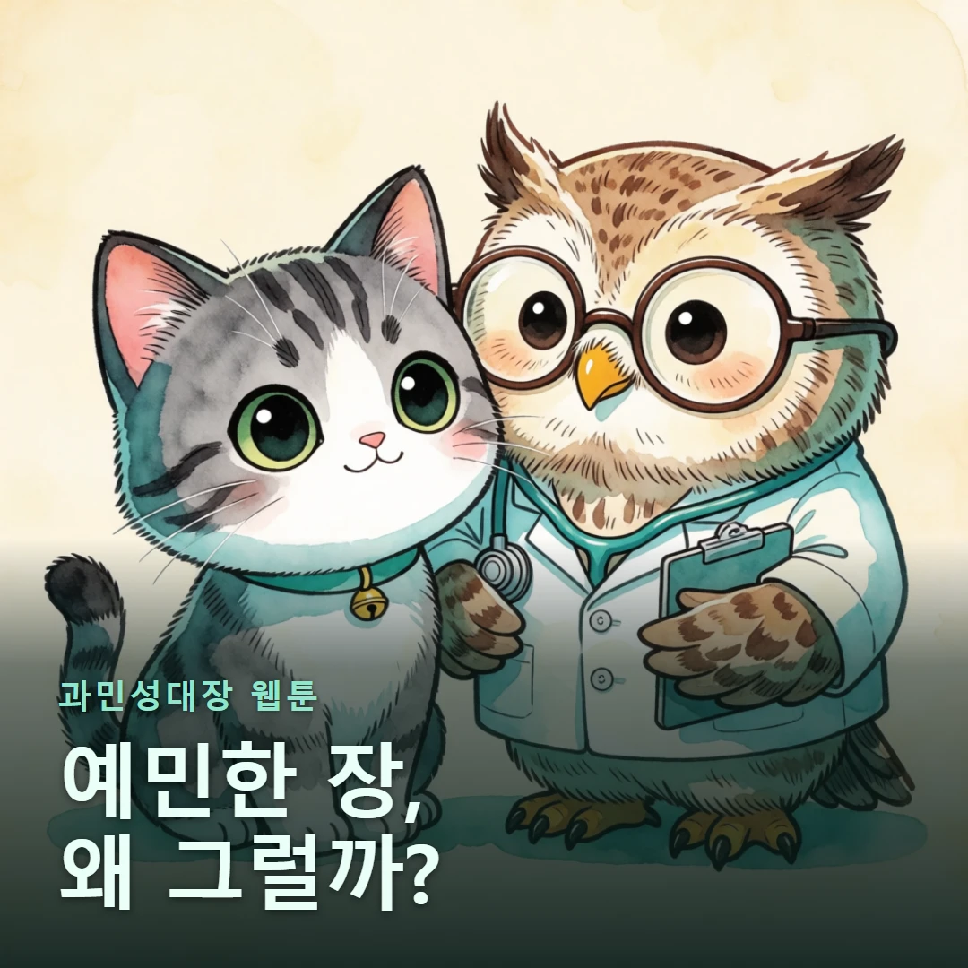 과민성대장 웹툰 표지 — 예민한 장, 왜 그럴까?