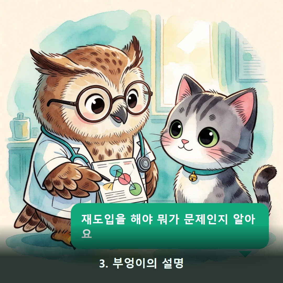 웹툰 3컷 — 3. 부엉이의 설명 (재도입을 해야 뭐가 문제인지 알아요)