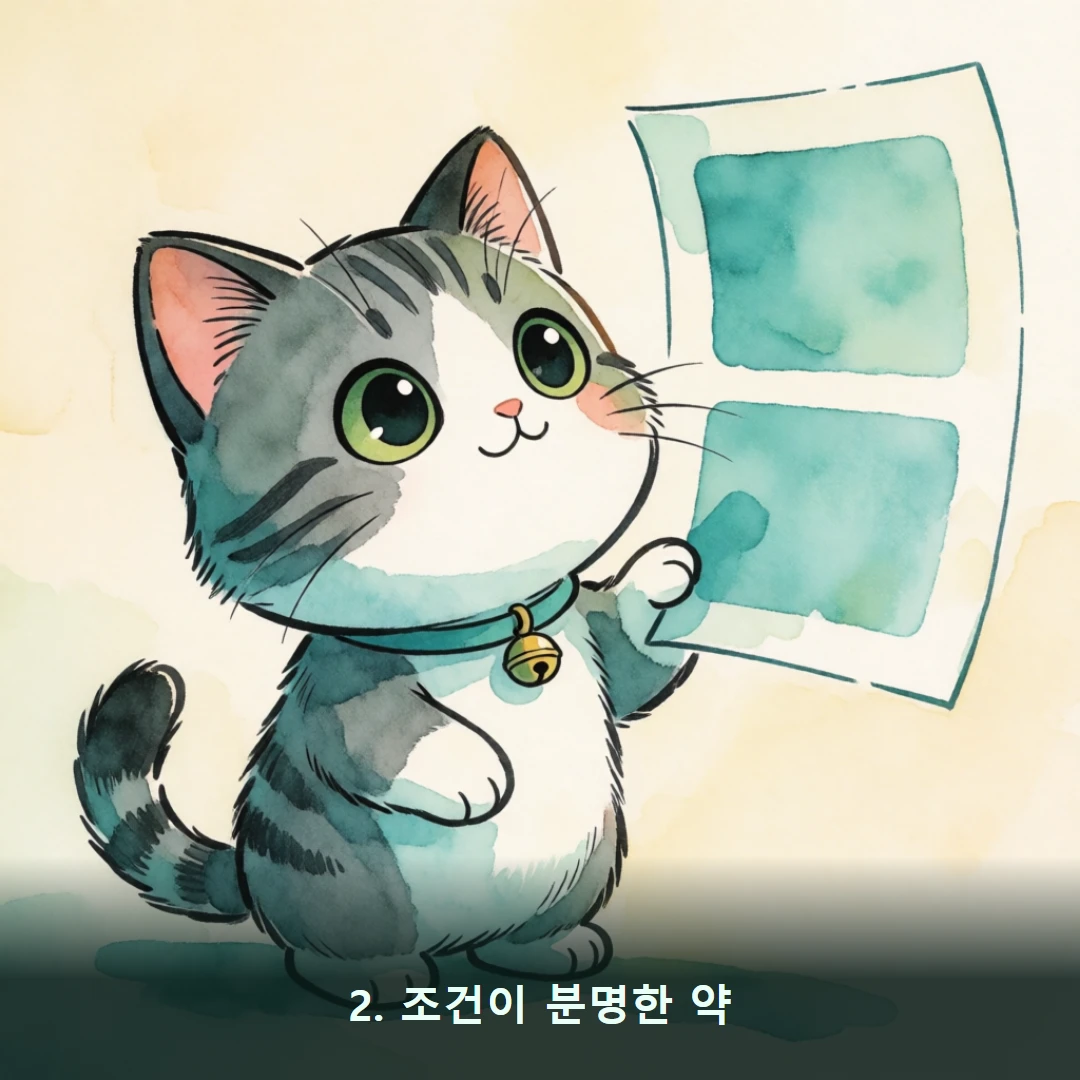 웹툰 2컷 — 2. 조건이 분명한 약