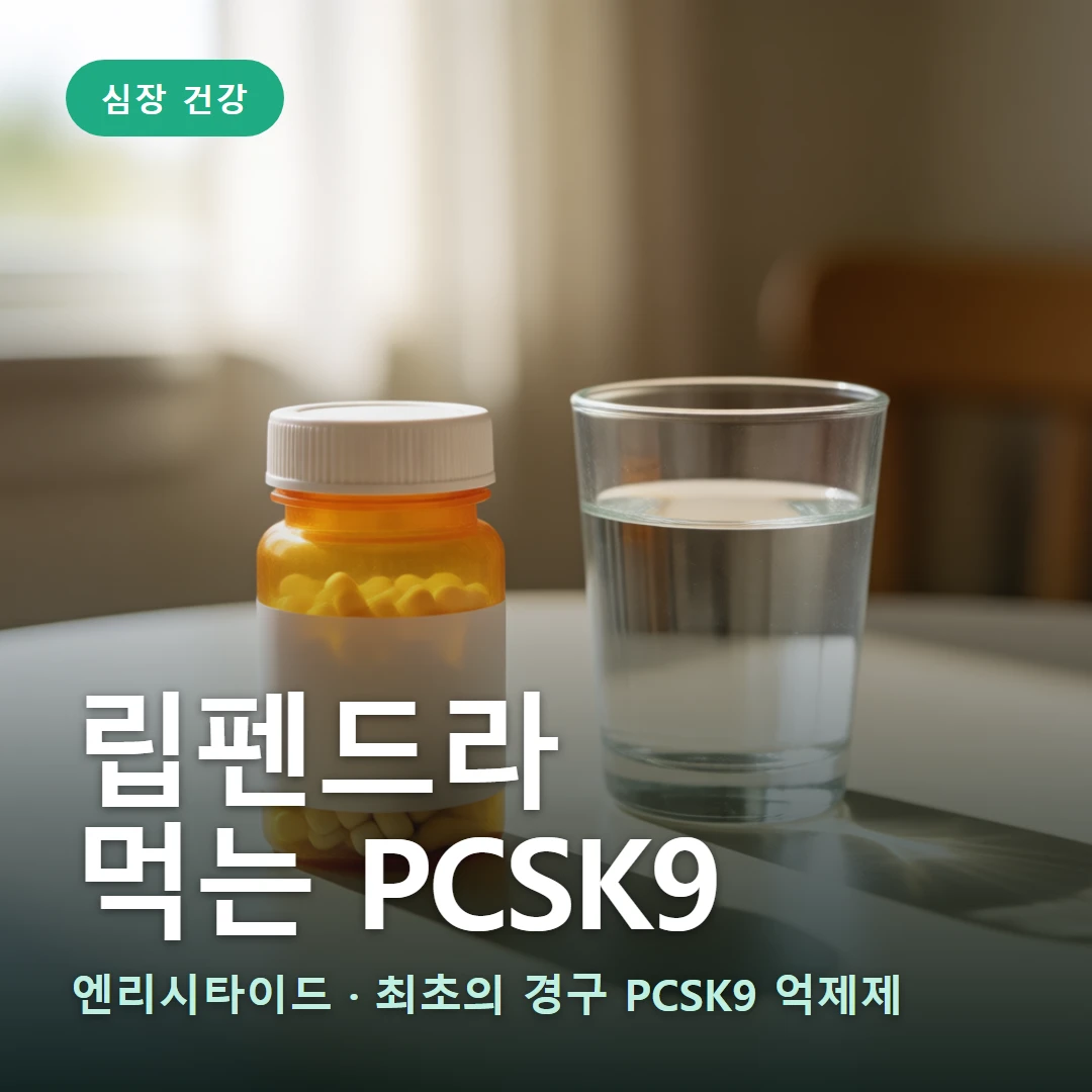 립펜드라(먹는 PCSK9) 요약 표지 — 엔리시타이드 · 최초의 경구 PCSK9 억제제