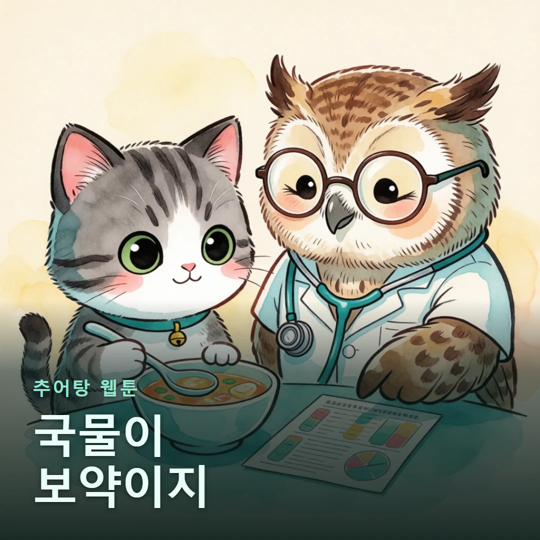 추어탕 웹툰 표지 — 국물이 보약이지