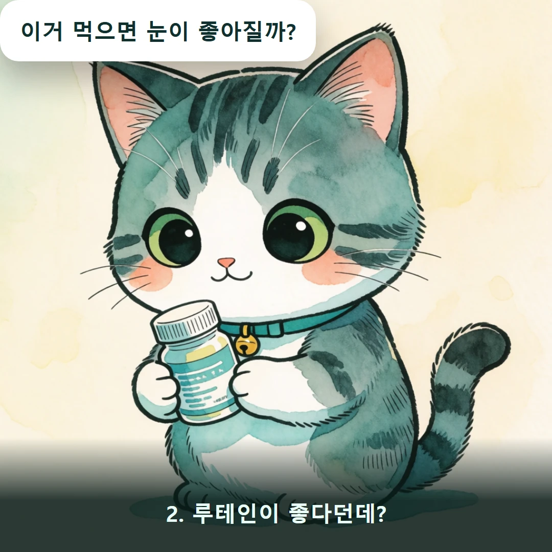 웹툰 2컷 — 2. 루테인이 좋다던데? (이거 먹으면 눈이 좋아질까?)
