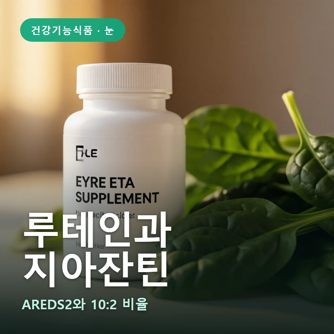 루테인·지아잔틴 요약 표지 — AREDS2와 10:2 비율