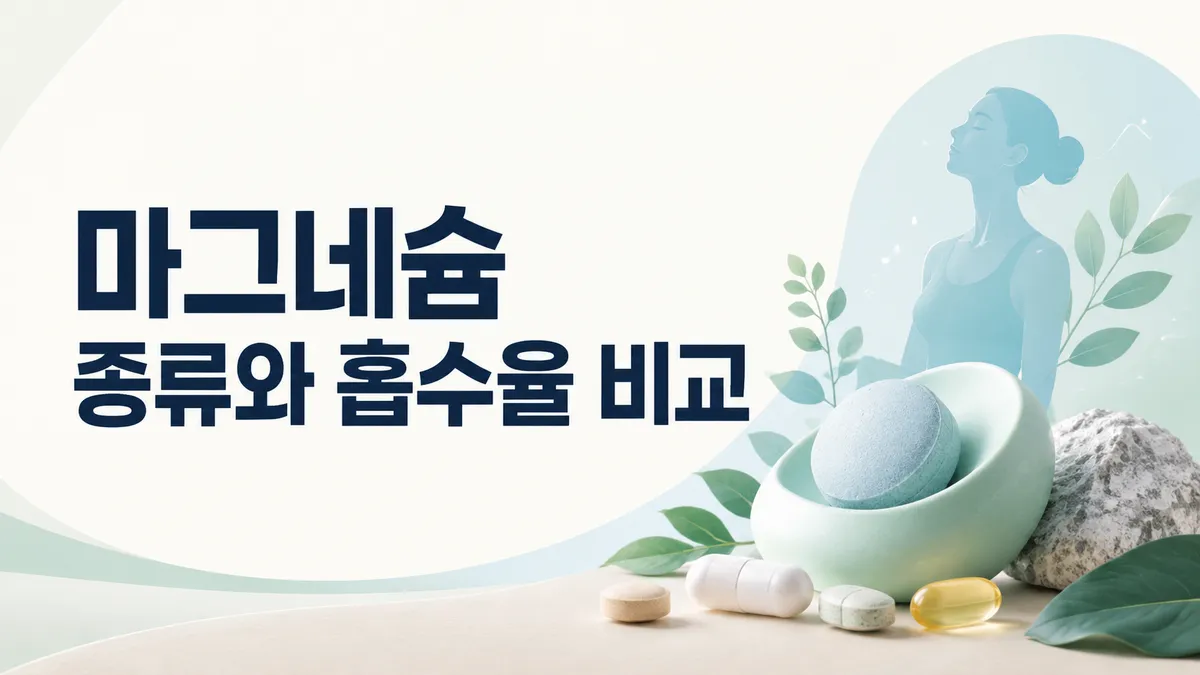 마그네슘 종류와 흡수율 비교