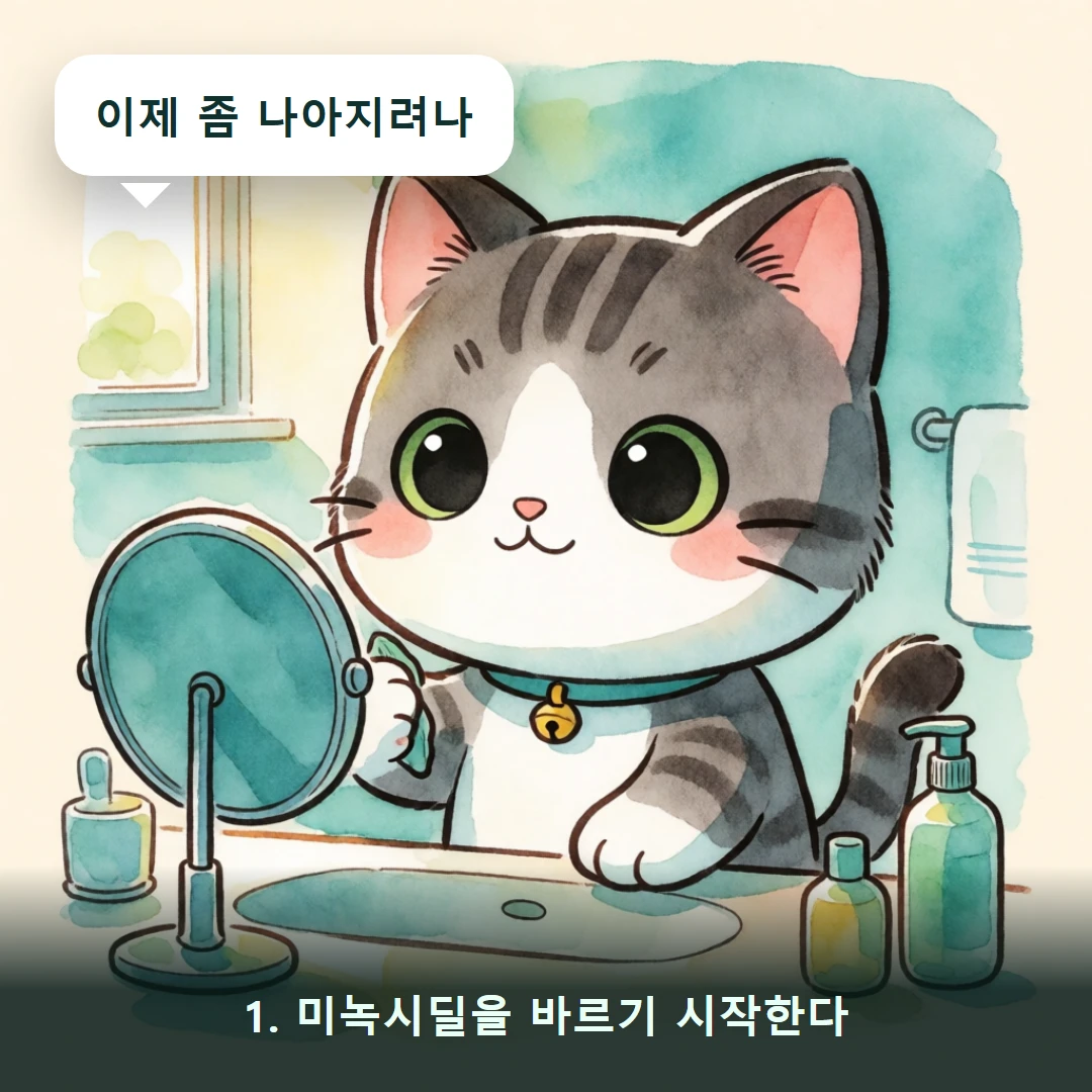 웹툰 1컷 — 1. 미녹시딜을 바르기 시작한다 (이제 좀 나아지려나)