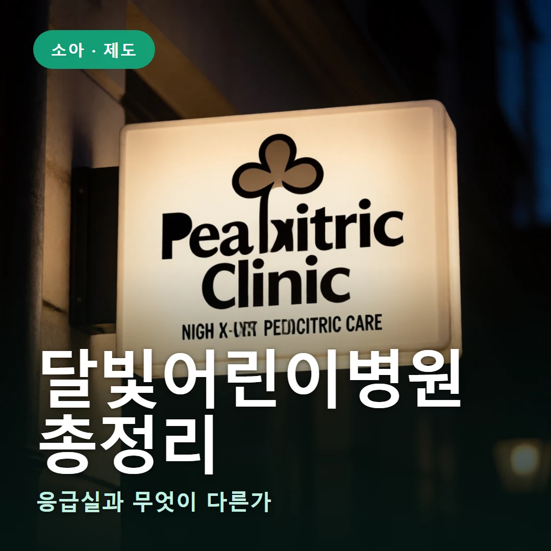 달빛어린이병원 요약 표지 — 응급실과 무엇이 다른가