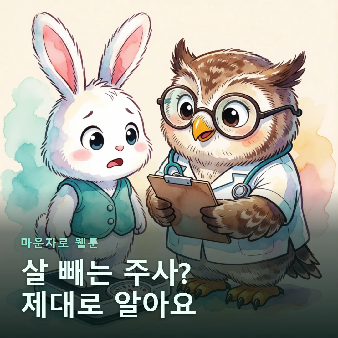 마운자로 웹툰 표지 — 살 빼는 주사? 제대로 알아요
