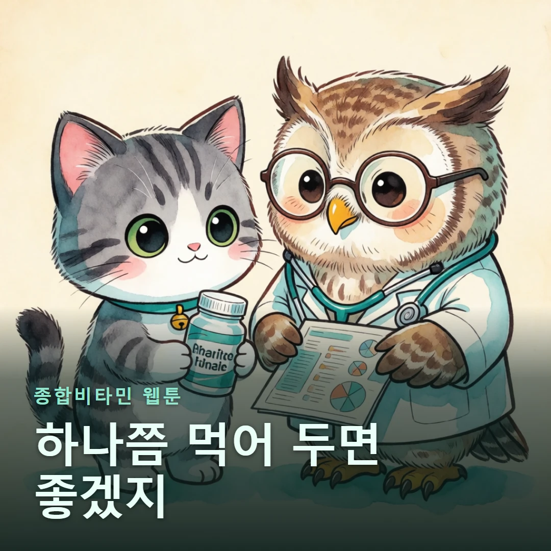 종합비타민 웹툰 표지 — 하나쯤 먹어 두면 좋겠지