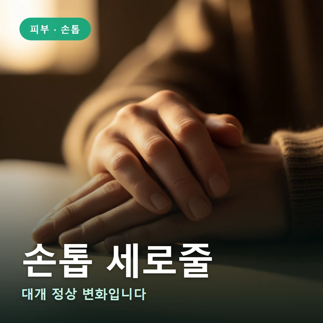 손톱 세로줄 요약 표지 — 대개 정상 변화입니다
