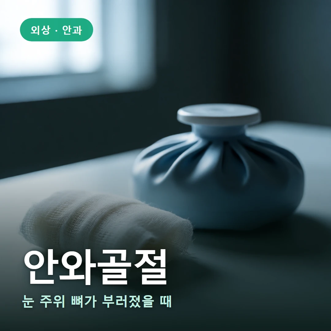 안와골절 요약 표지 — 눈 주위 뼈가 부러졌을 때