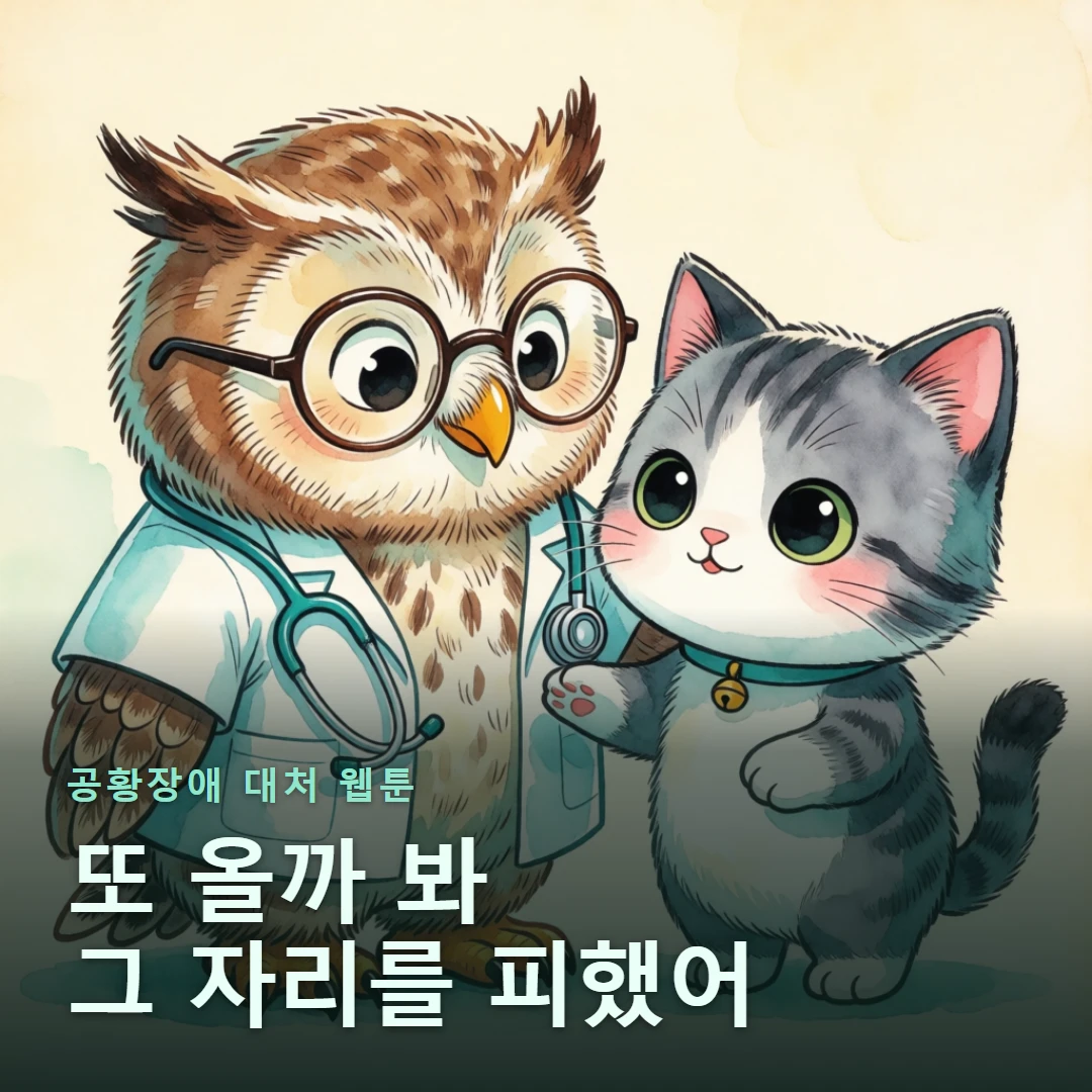 공황장애 대처 웹툰 표지 — 또 올까 봐 그 자리를 피했어