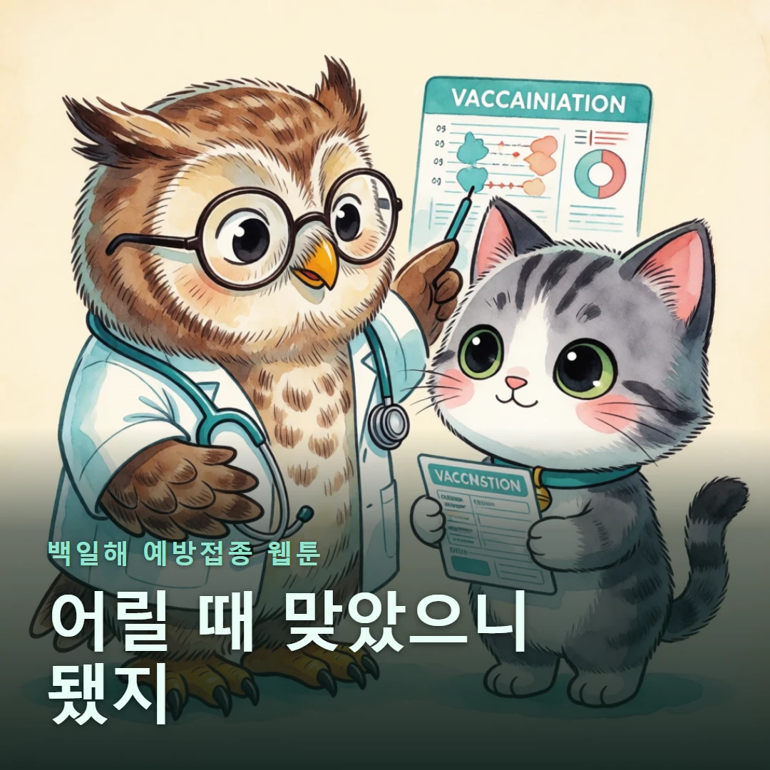 백일해 예방접종 웹툰 표지 — 어릴 때 맞았으니 됐지