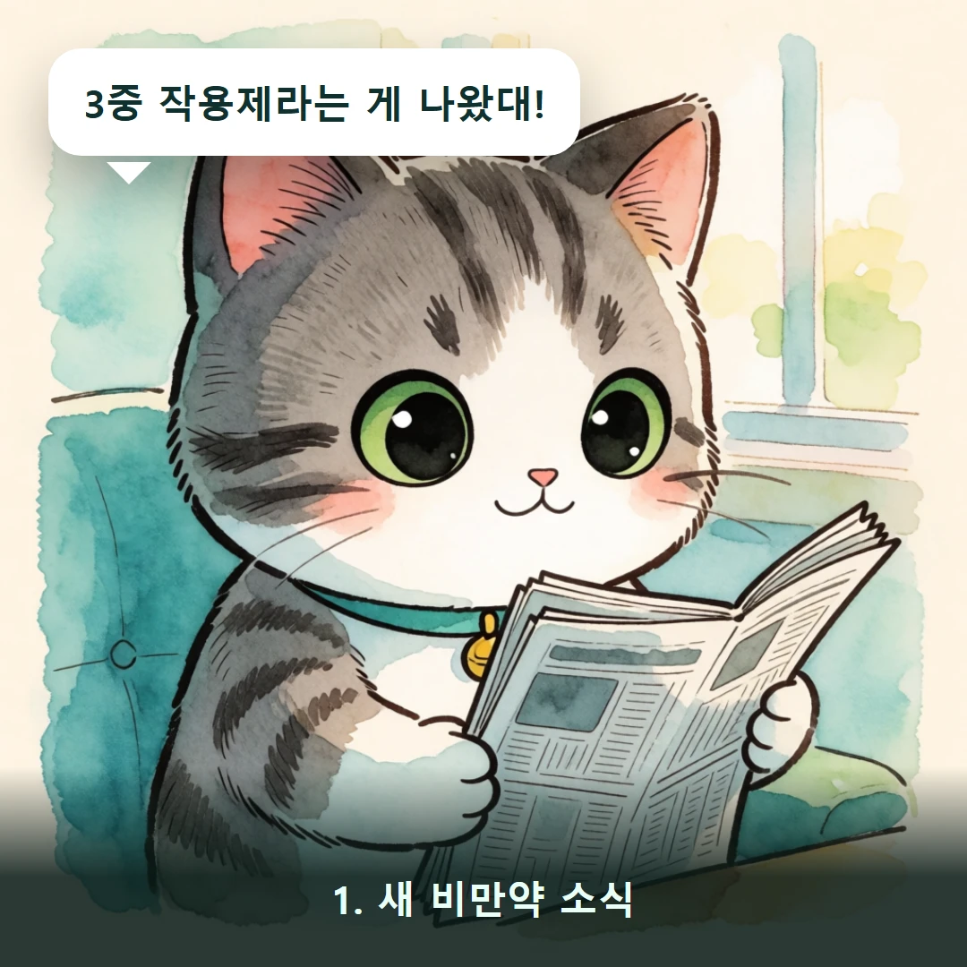 웹툰 1컷 — 1. 새 비만약 소식 (3중 작용제라는 게 나왔대!)