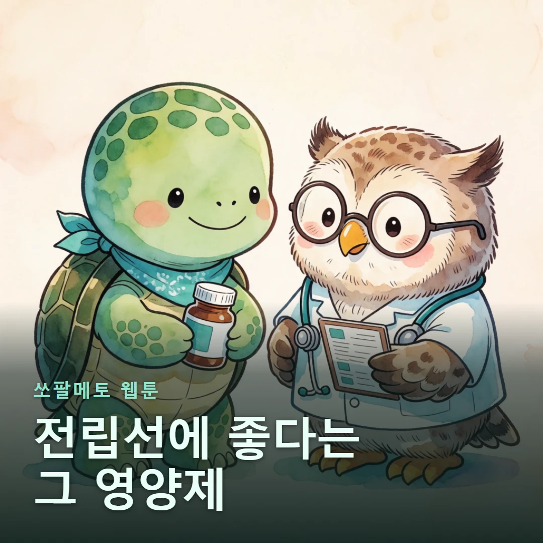 쏘팔메토 웹툰 표지 — 전립선에 좋다는 그 영양제